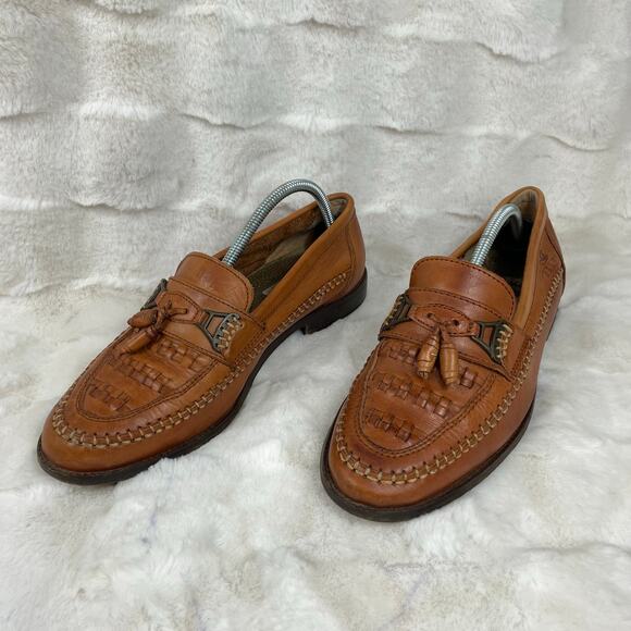 ?FELFI Leather Woven Buckle Tassel Slip On Loafers Preppy Dress Shoes Men’s 8 main image 12